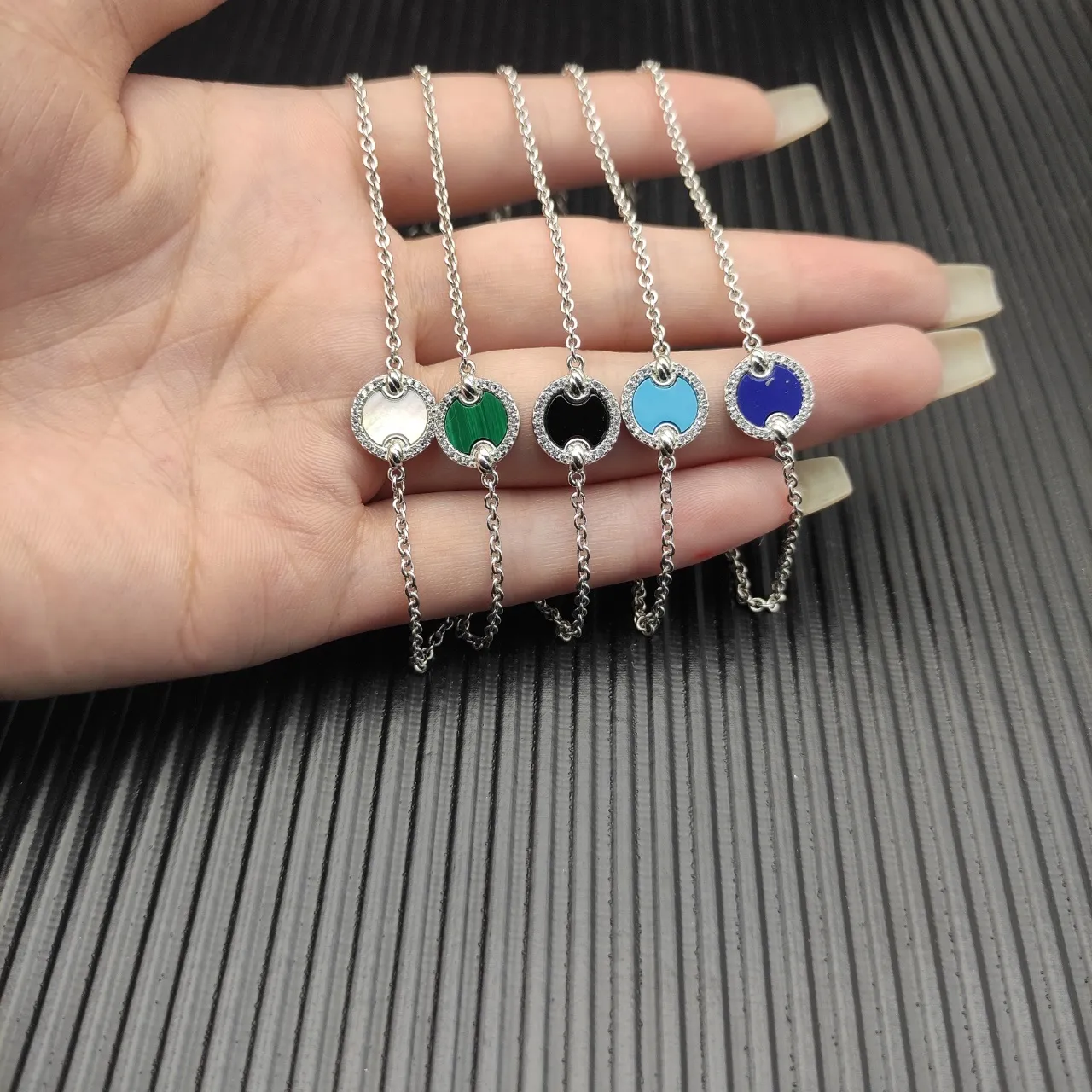 David Yurman Albion pulseira de esmalte azul Pavé 4