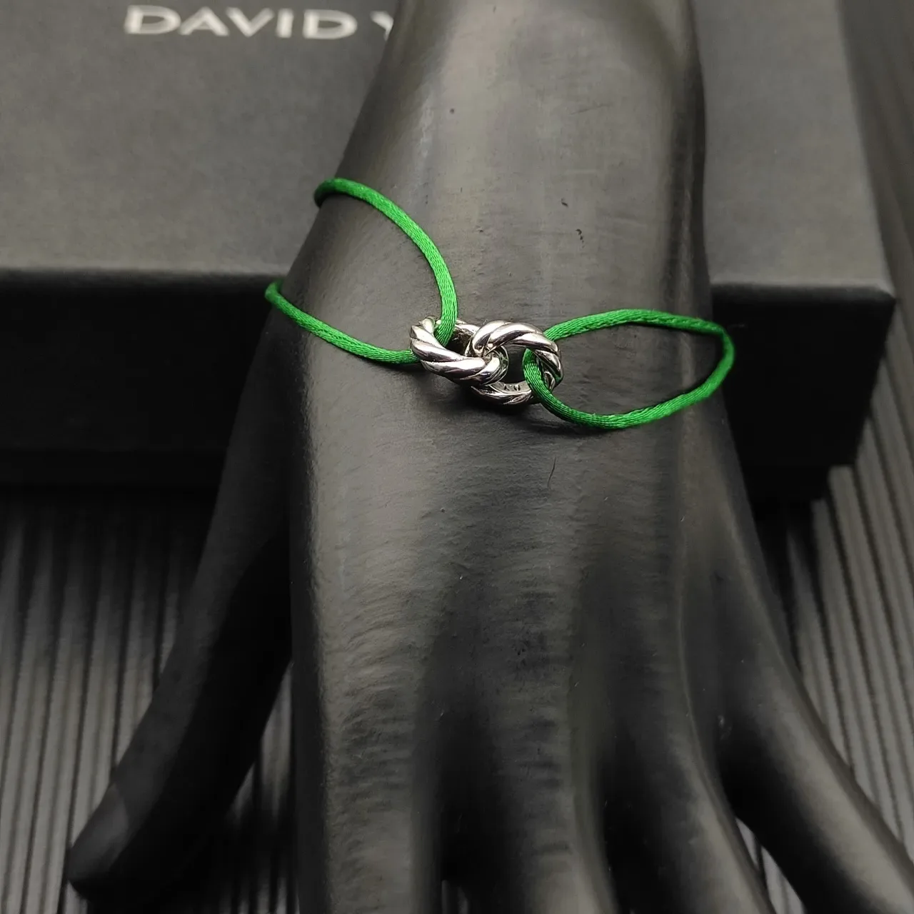 David Yurman Cable and Knot Green Cord Bracelet 7