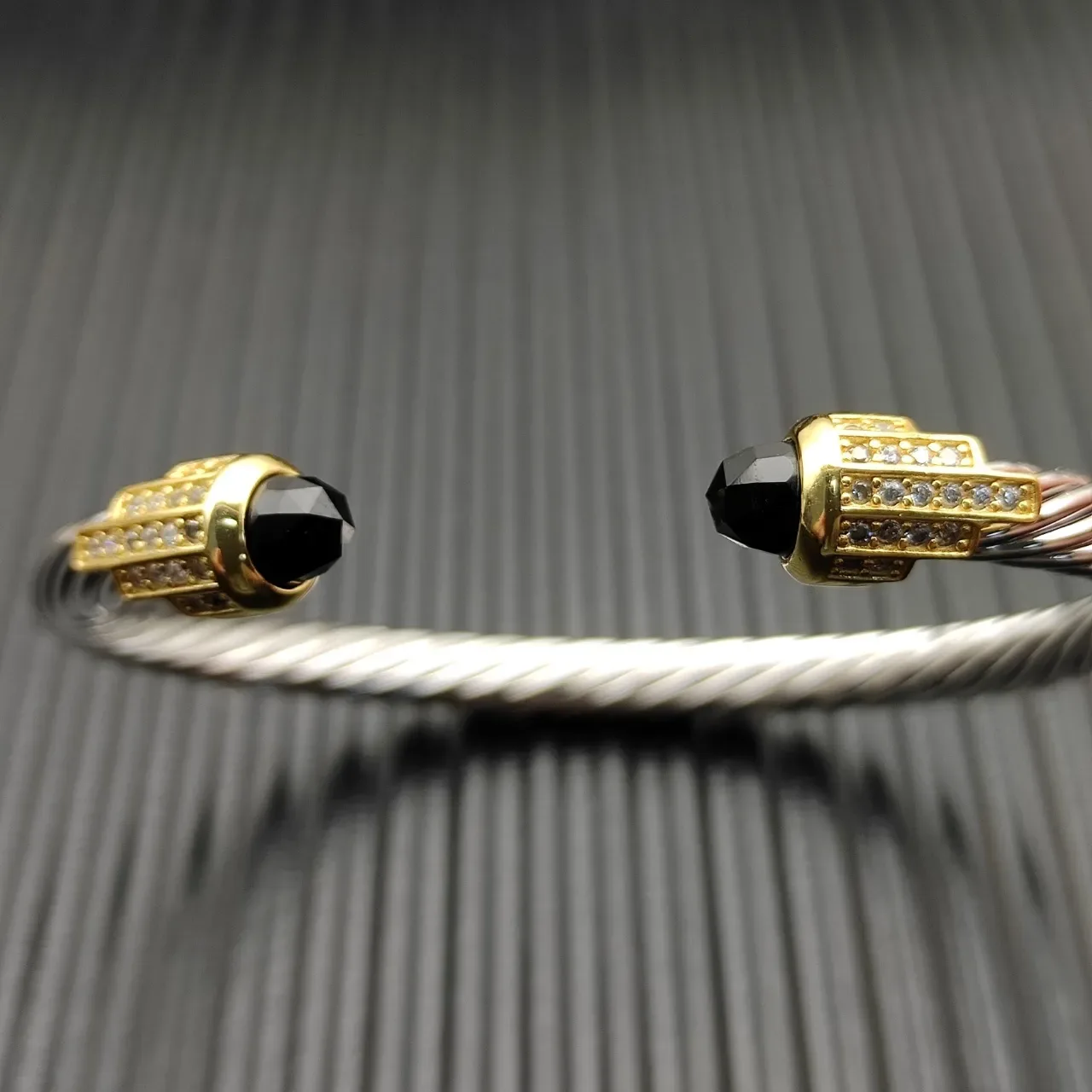 David Yurman Cable Classics Silver Gold Twisted Dual-Tone Metal Bracelet 3