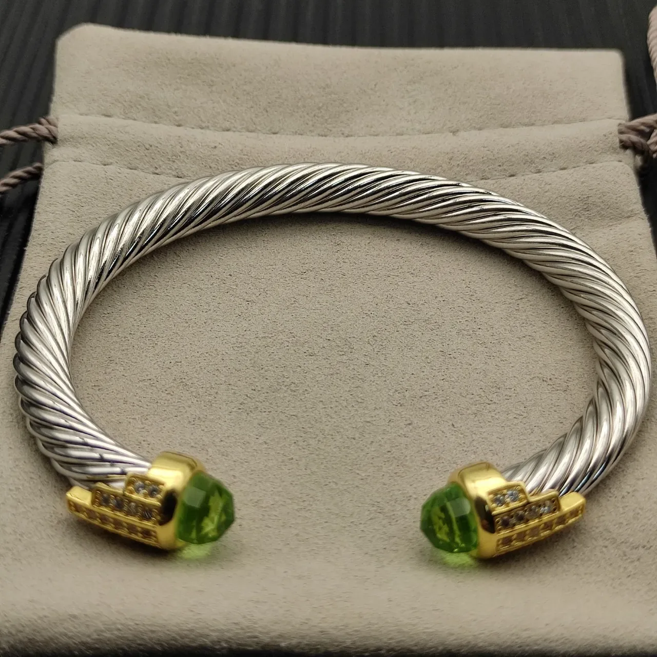 David Yurman Cable Classics Silver Gold Twisted Two-Tone Bracelet 8