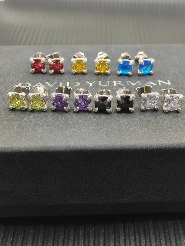David Yurman Square-Cut Peridot Stud Earrings 6