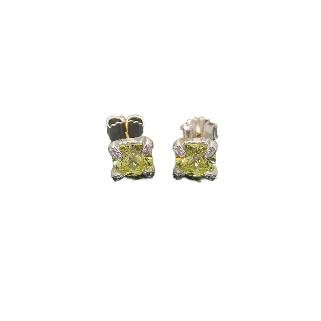 David Yurman Square-Cut Peridot Stud Earrings 9