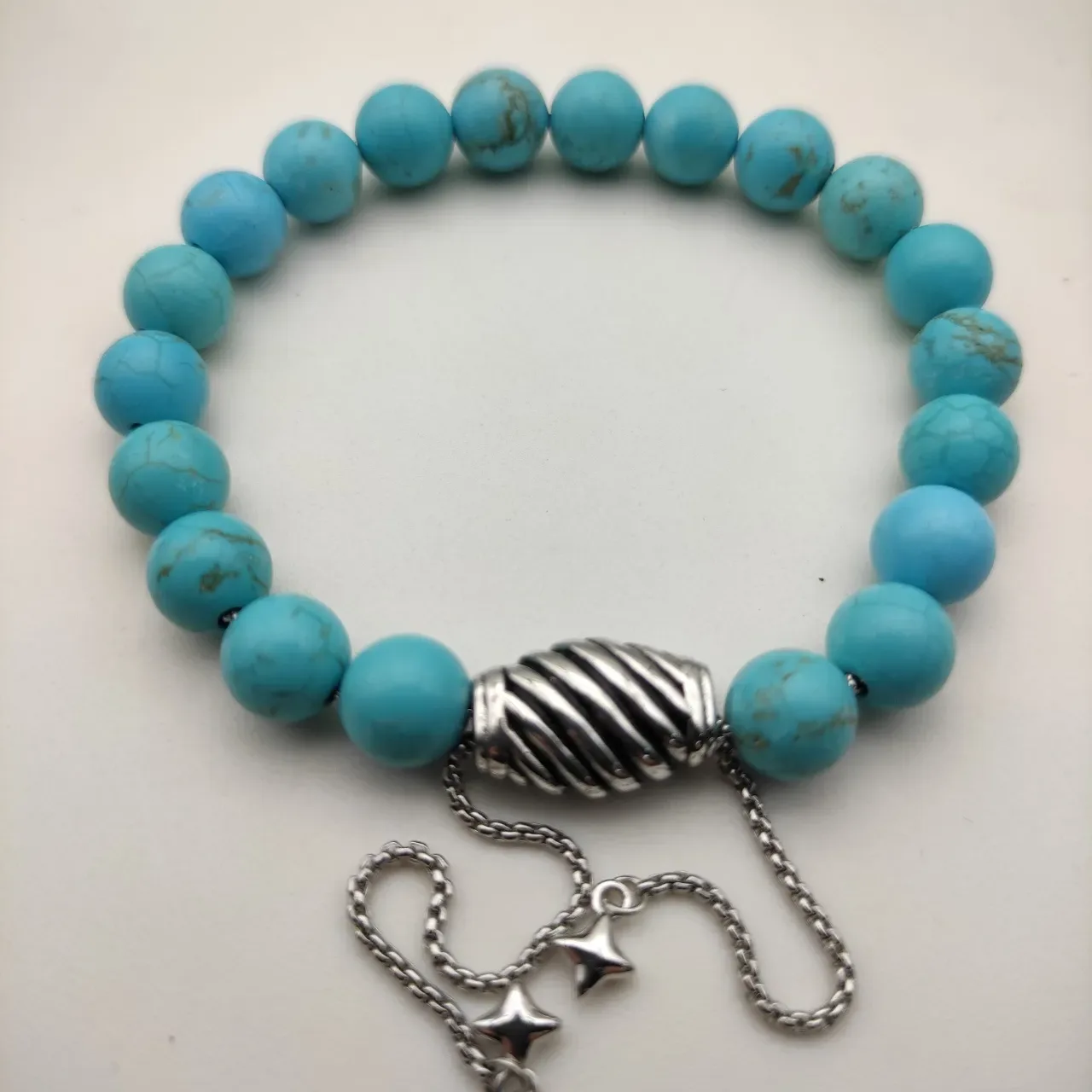 David Yurman 绿松石珠子桶扣手链 7