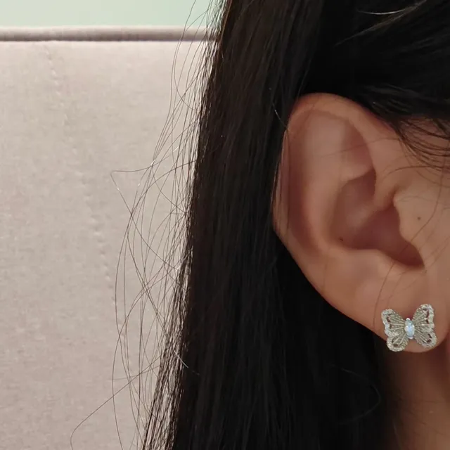 De Beers pendientes de oro y plata con motivo de mariposa pavé-set cristales 4