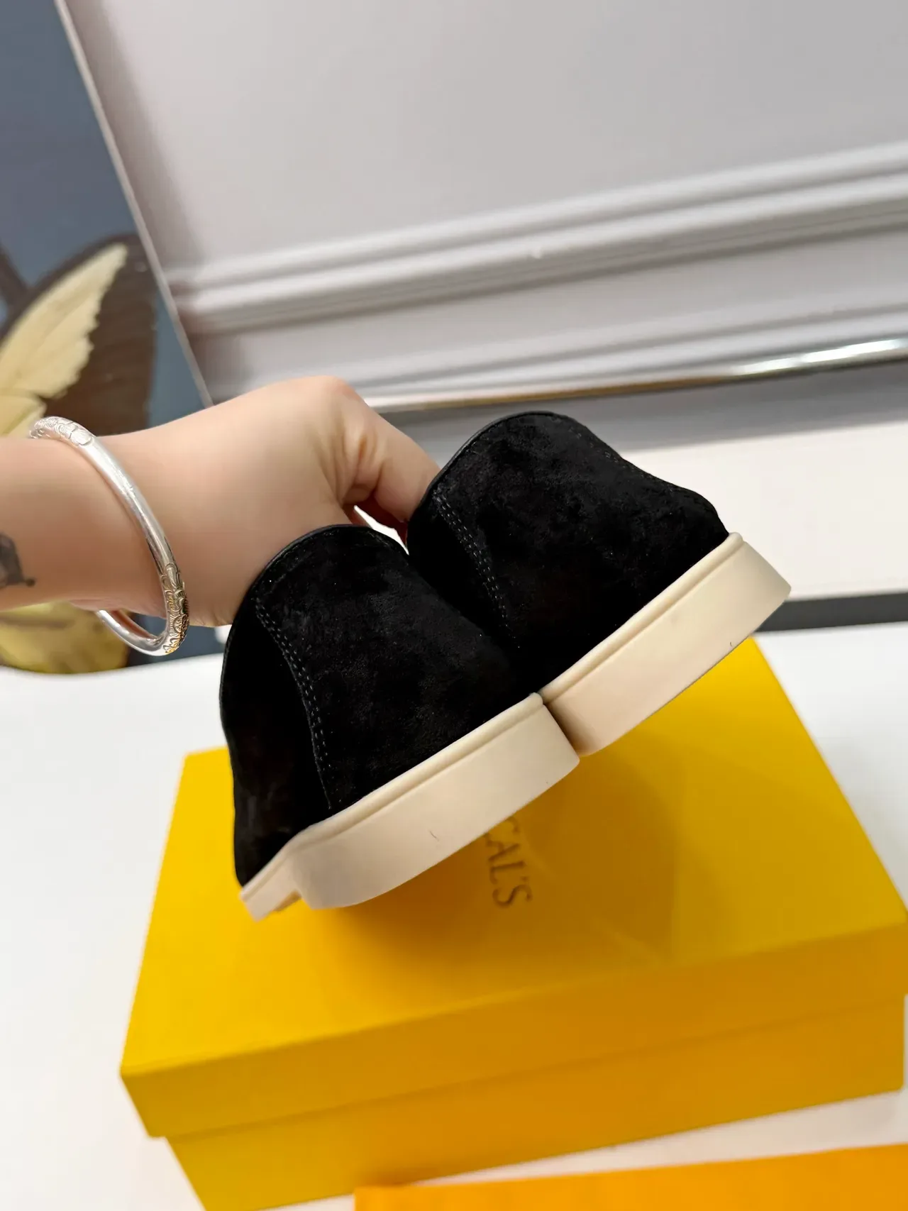 DOUCAL'S Negro Beige Piel de Ante Suela Contrastante Mocasín 3