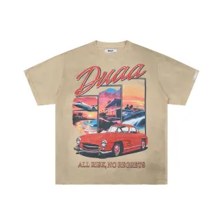 DUAA Graphic-Print Beige Oversized T-Shirt