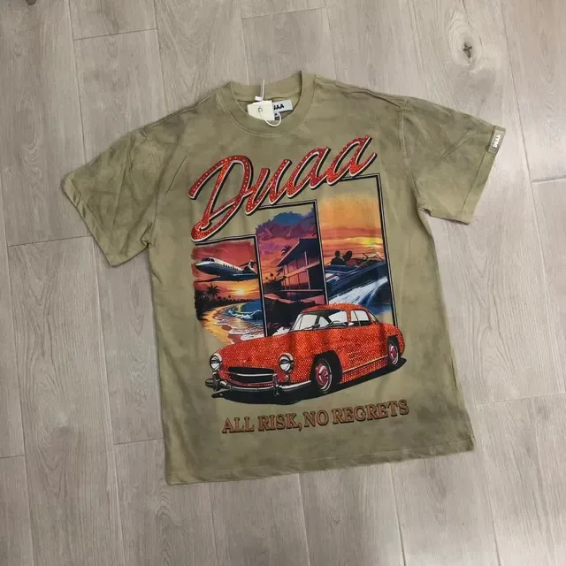 DUAA 米色图案印花宽松T恤 5