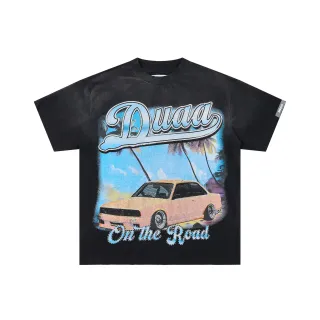 تيشيرت أسود بطبعة جرافيك Duaa On the Road