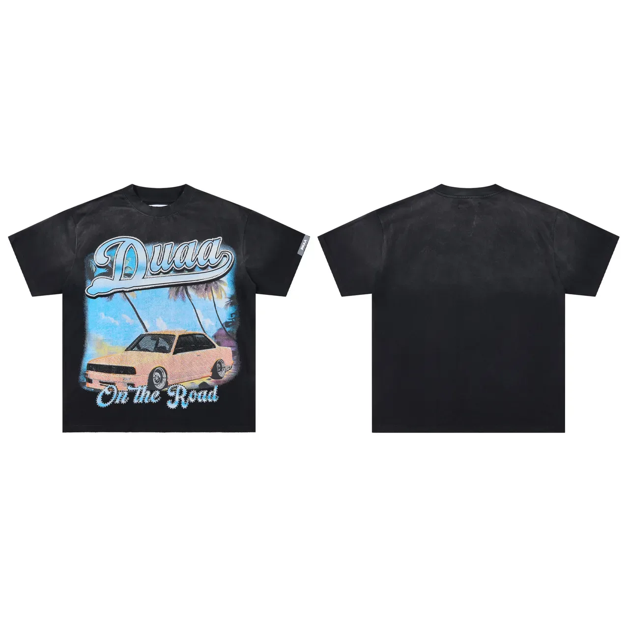 Duaa On the Road Graphic Print Black T-Shirt 2