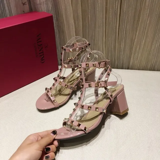 Dusty Pink Studded Block Heel Gladiator Sandals 3