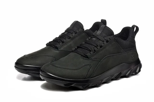 ECCO Black Mixed-Material Lifestyle Sneakers 4