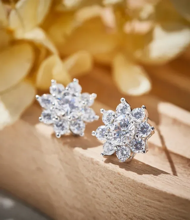 Floral Cluster Multi-Stone Stud Earrings 5