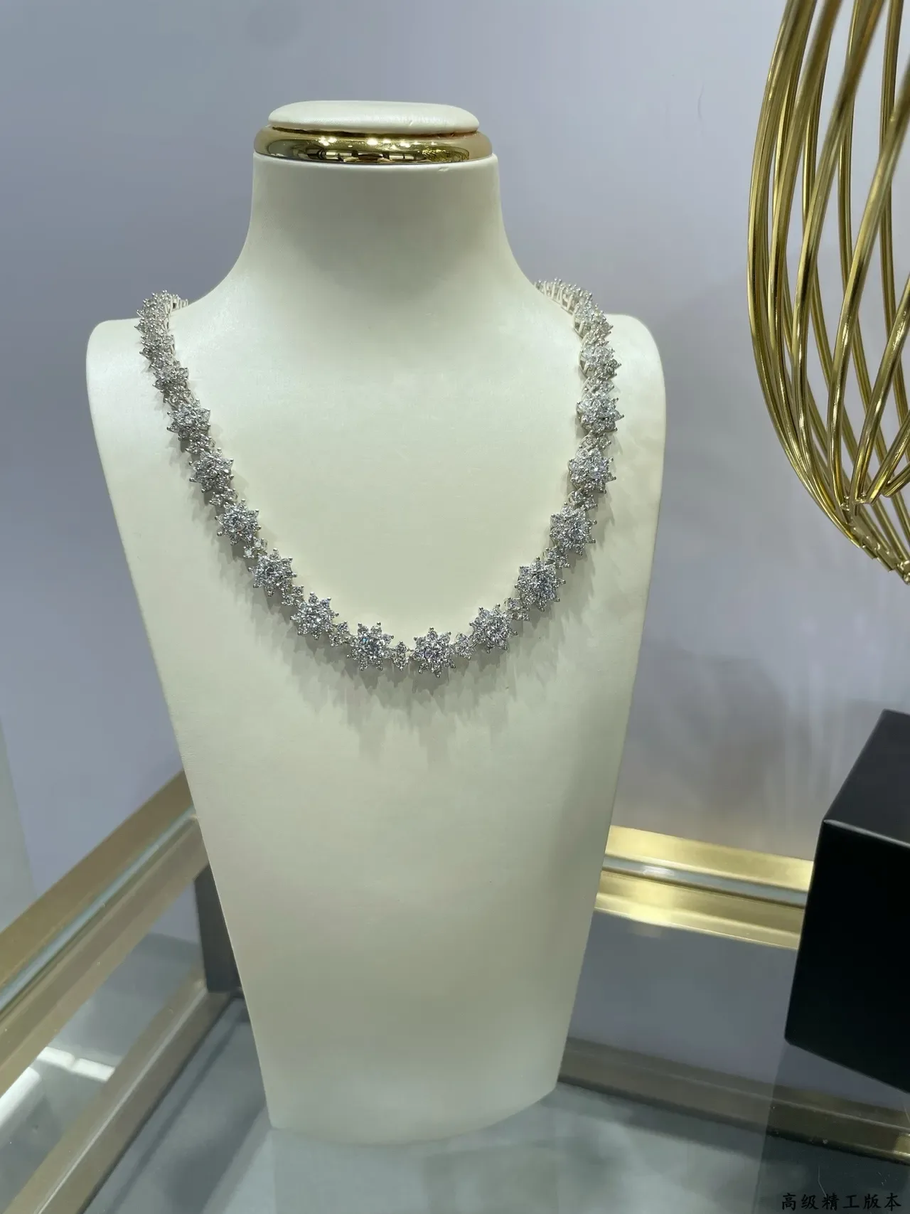 Floral Cluster Pave Diamond Necklace 5