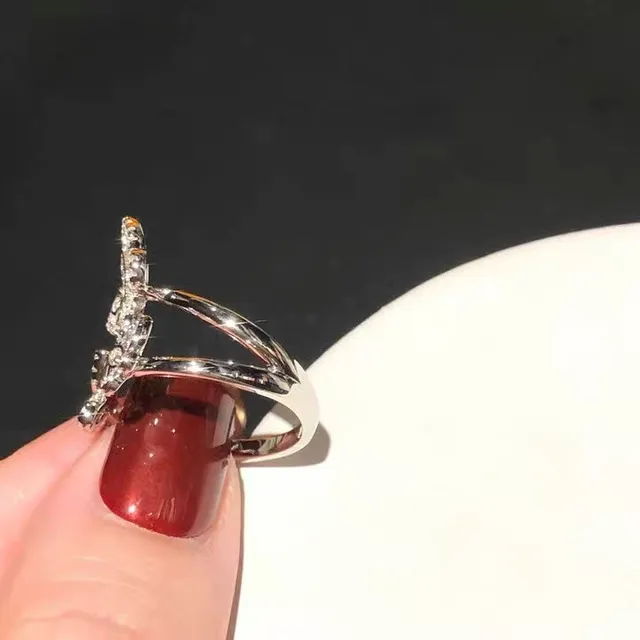 Floral Openwork Pavé Triple-Bloom Ring 5