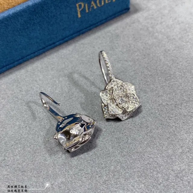 Floral Rose Pavé Drop Earrings 3