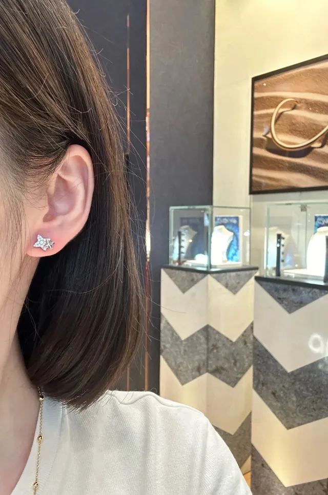 Geometric X-Shaped Pavé Stud Earrings 4