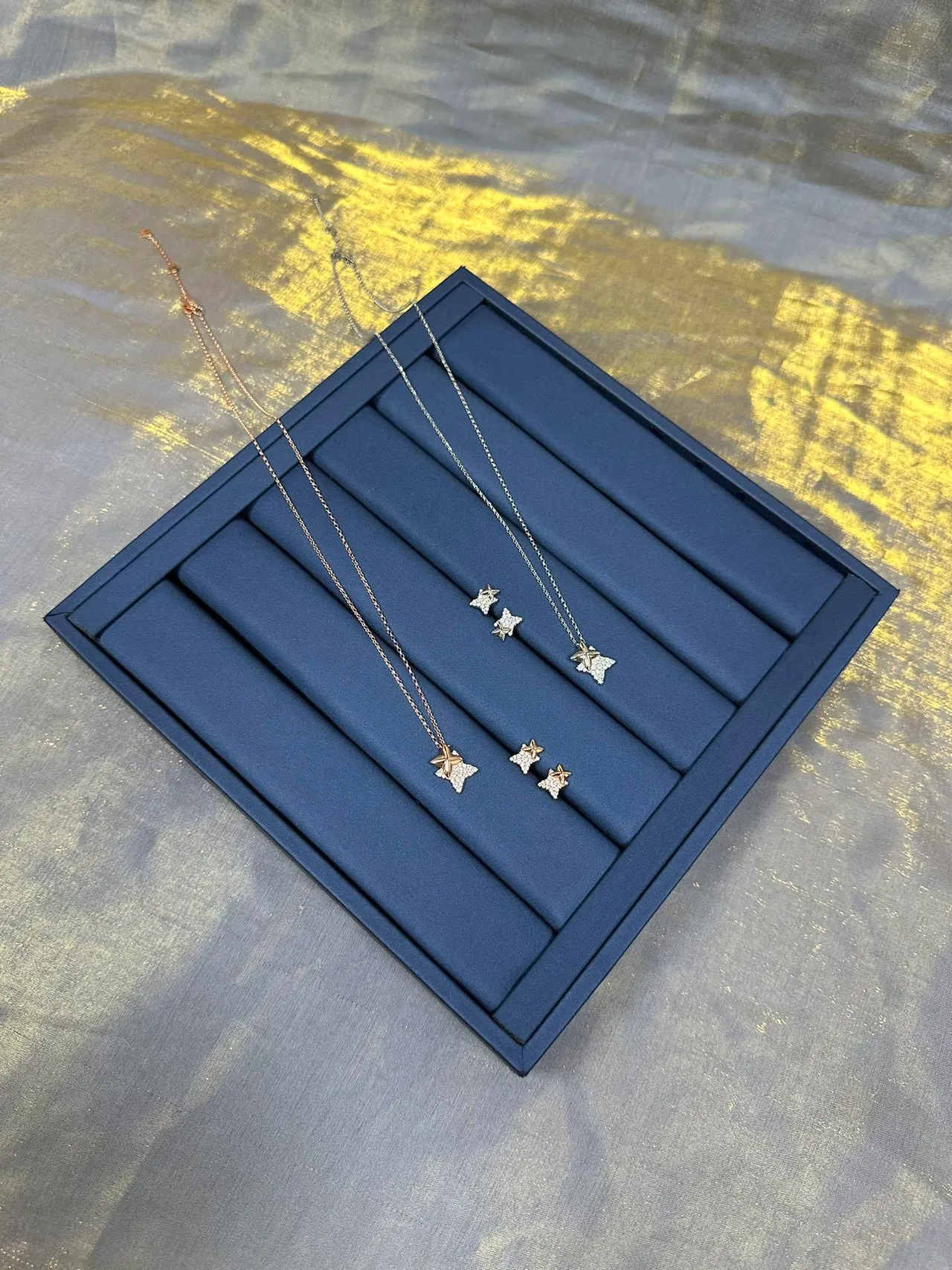 Geometric X-Shaped Pavé Stud Earrings 5