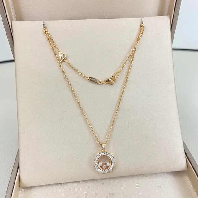 Gold and Silver Tone Pavé Stone Floating Charm Pendant Necklaces 4