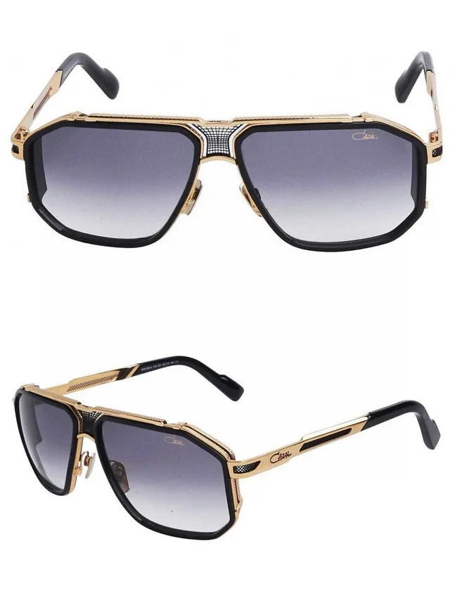 Lunettes métalliques avec cadre en forme de bouclier oversized doré bleu 2