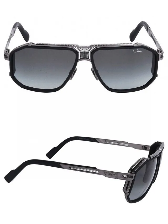 Lunettes métalliques avec cadre en forme de bouclier oversized doré bleu 5