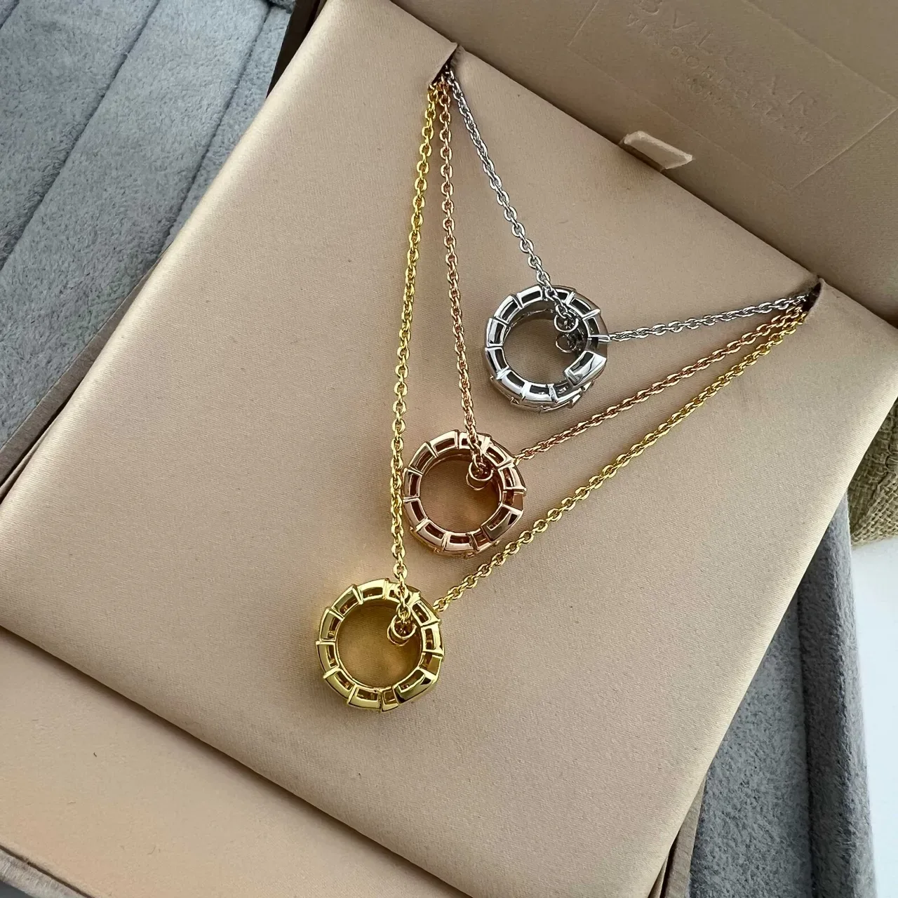 Gold Rose Gold and Silver Geometric Stacked Charm Pendant Necklaces 7