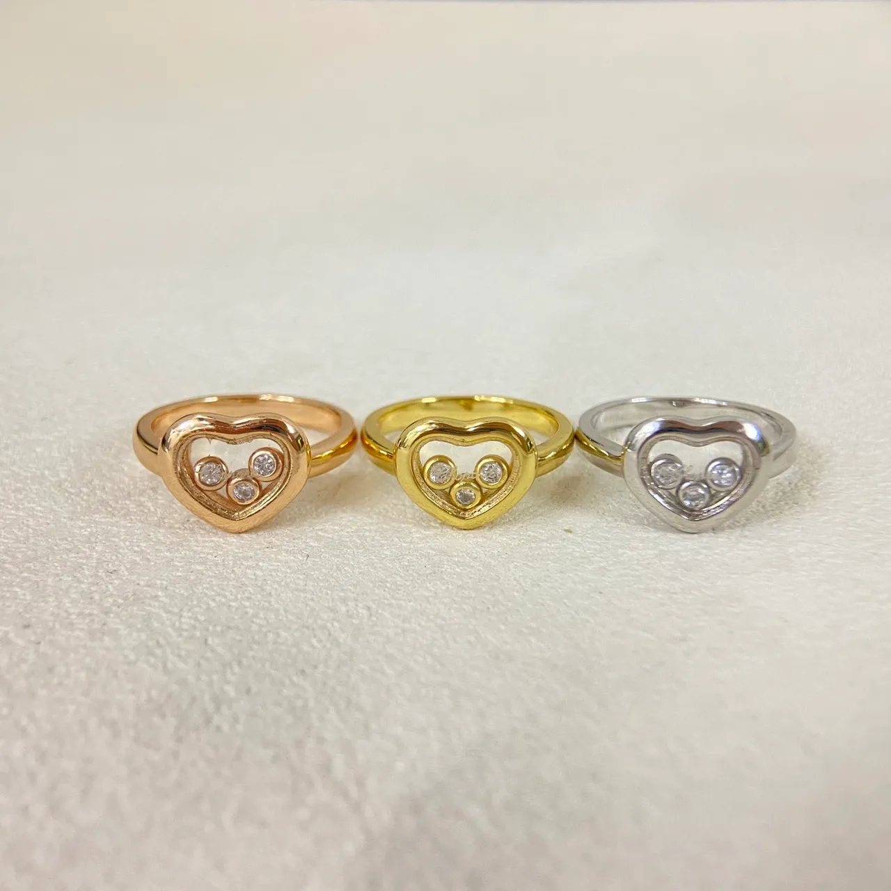 Gold Silver Heart-Shaped Openwork Ring 3