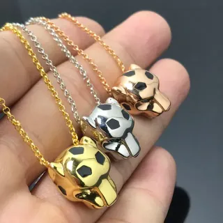 Gold Silver Rose Gold Spotted Animal Head Pendant Necklaces