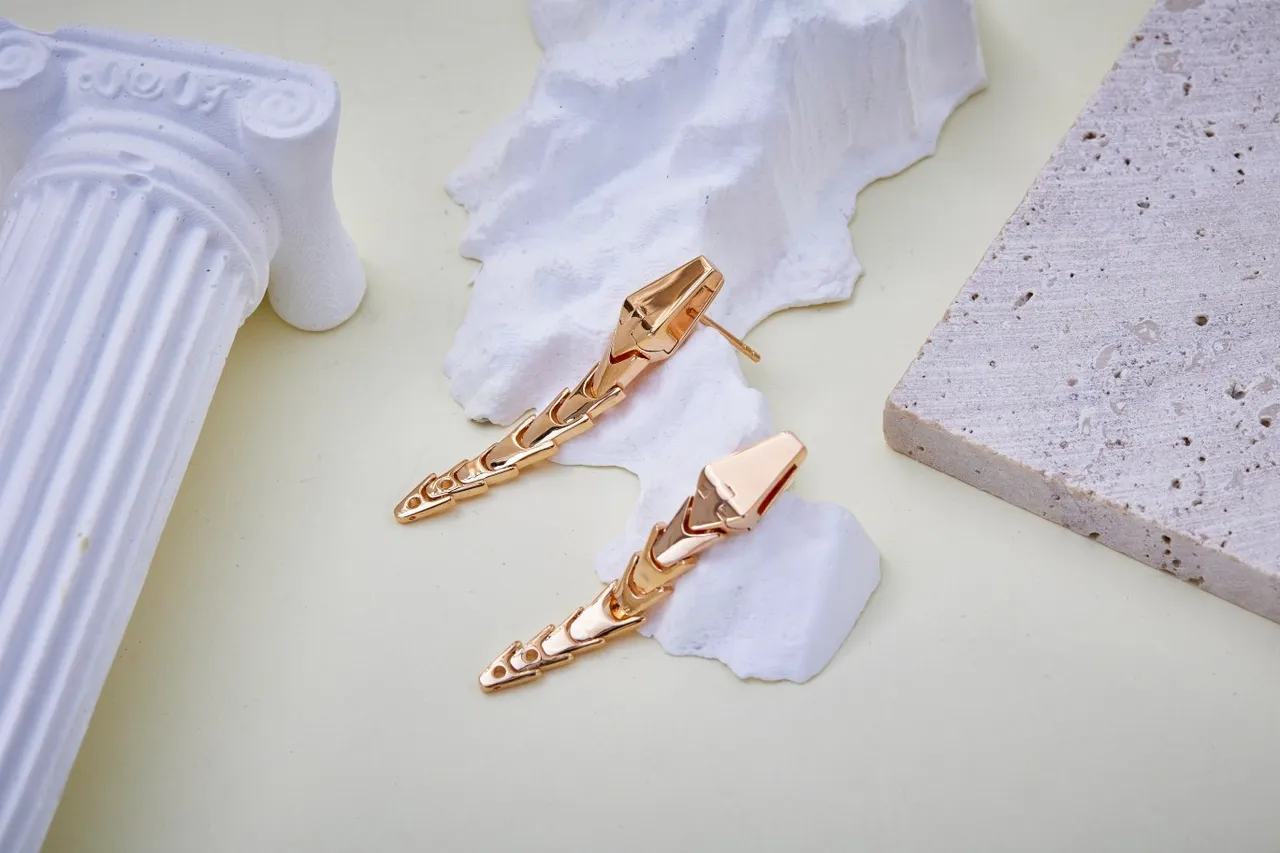 Gold-Tone Articulated Segment Earrings 4