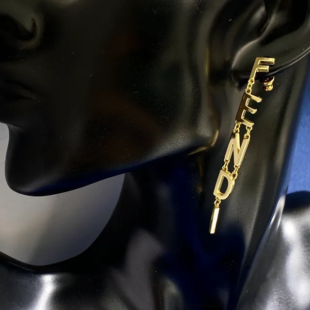 Gold-Tone Letter-Chain Dangling Earrings 3