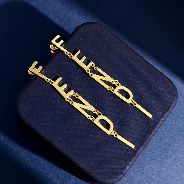 Gold-Tone Letter-Chain Dangling Earrings 5