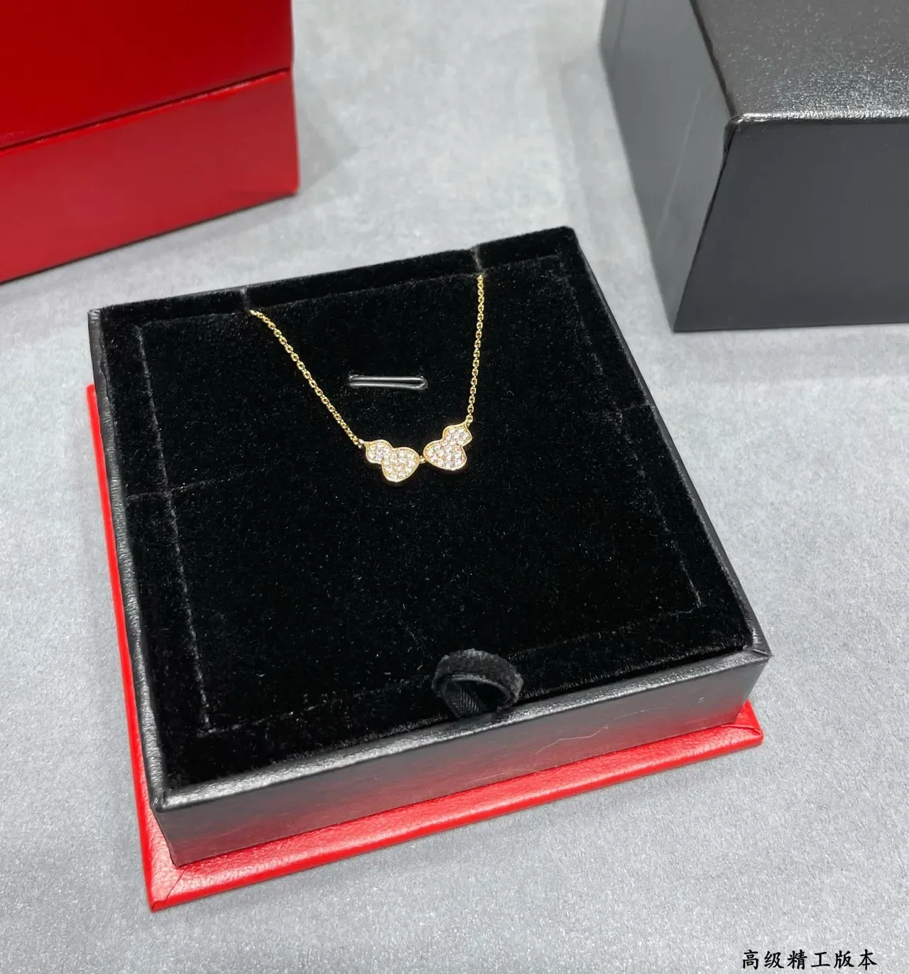 Gold-Tone Pavé Double-Heart Pendant Necklace 2