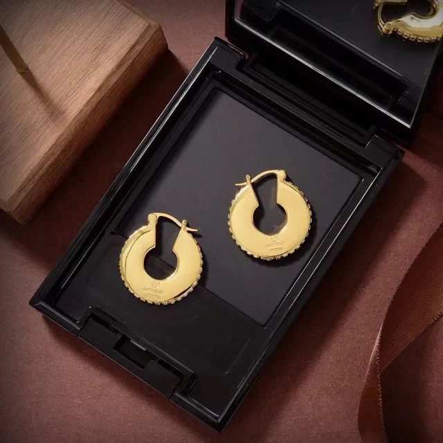 Gold-Tone Textured-Edge Hoop Earrings 2