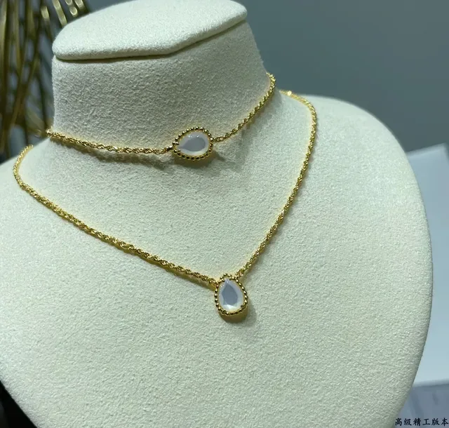 Gold-Tone Twisted Rope Chain Teardrop Gemstone Stacked Bracelets 3