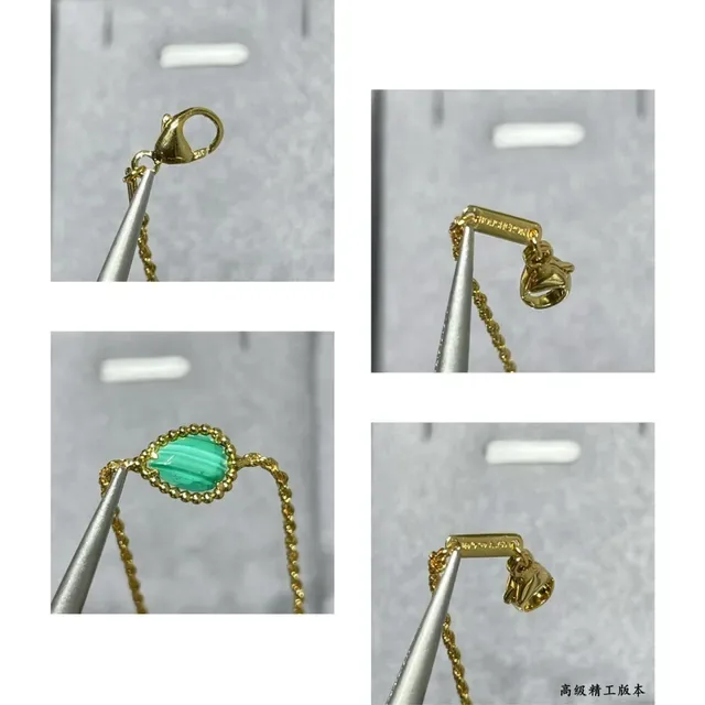 Gold-Tone Twisted Rope Chain Teardrop Gemstone Stacked Bracelets 4