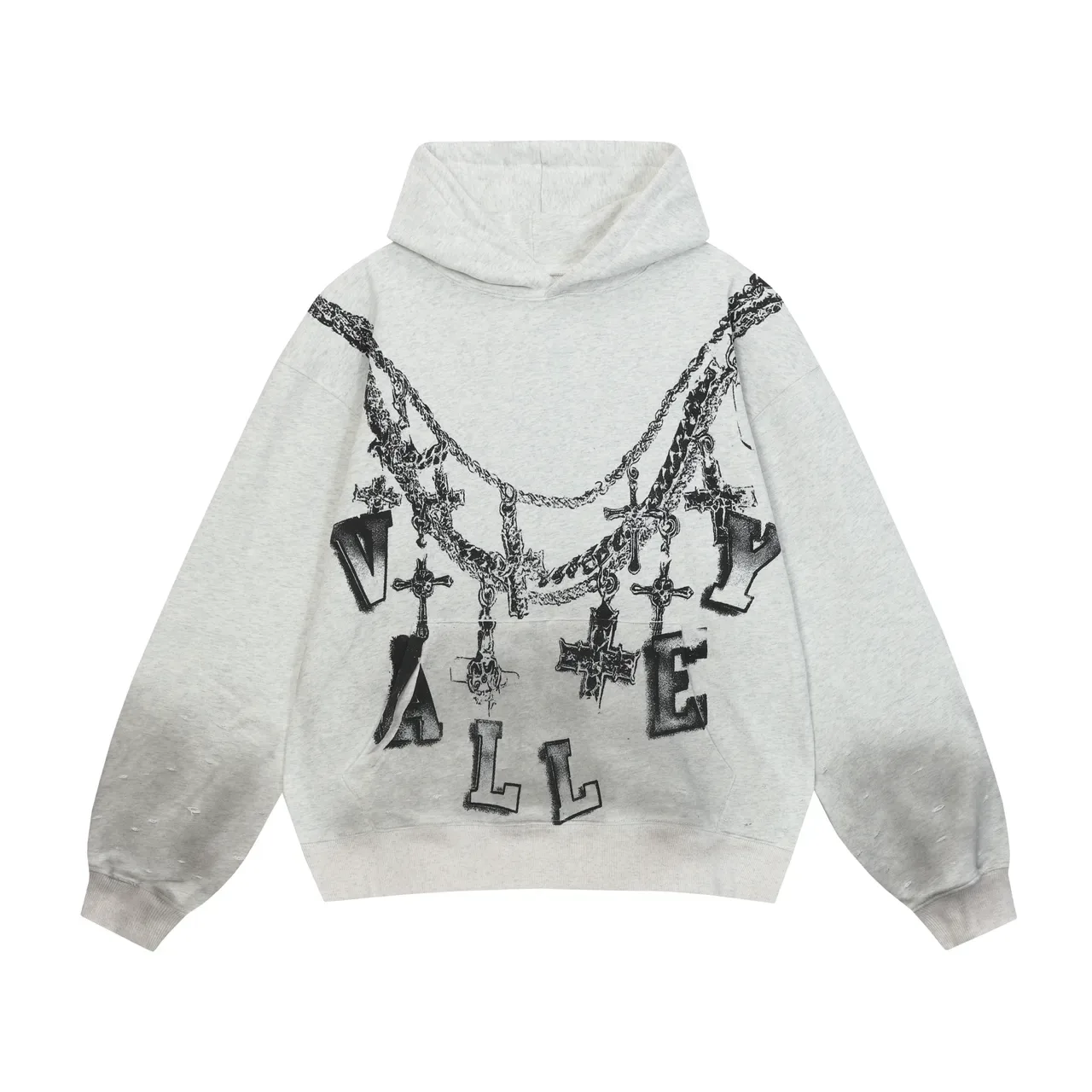 Hoodie impression graphique distressed manches 8