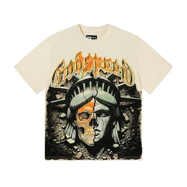 Graphic-Print Oversized Double-Sided Distressed T-Shirt 2