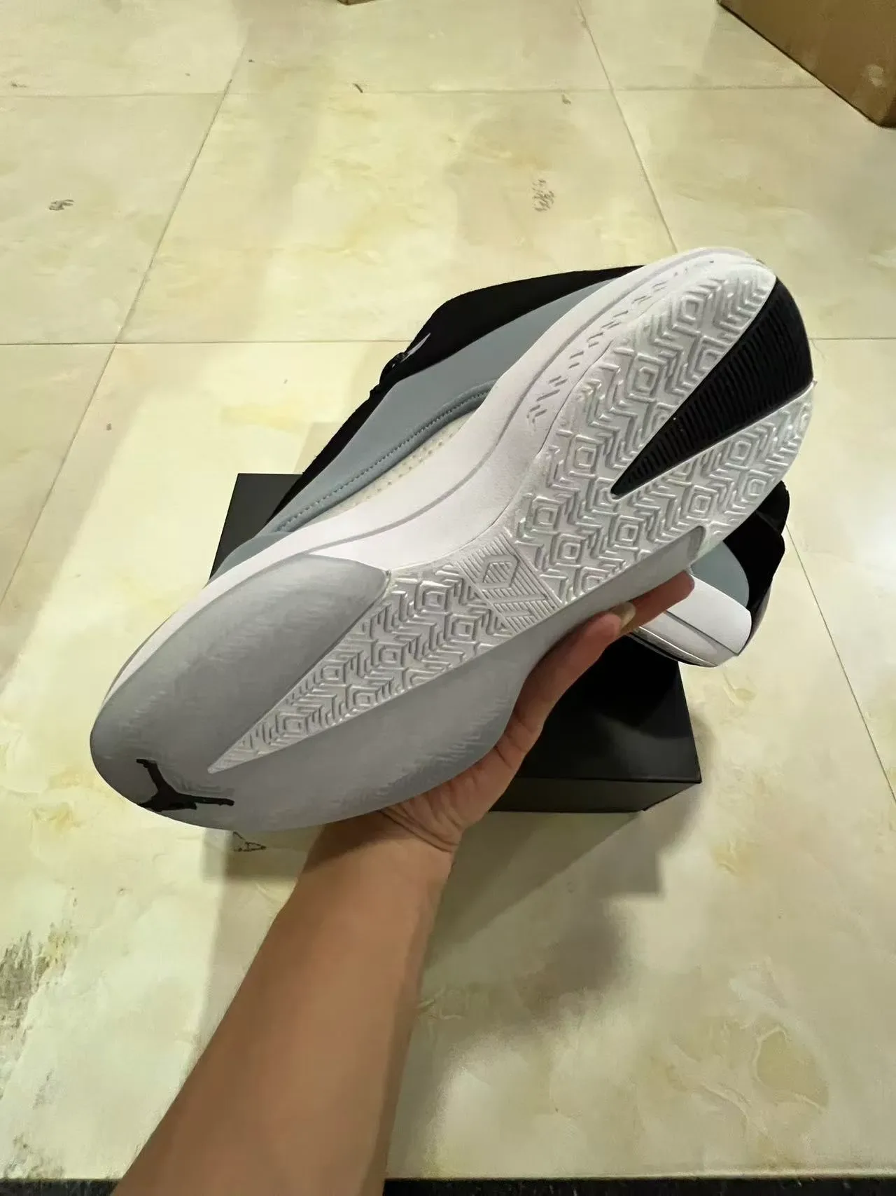 Gray and Black Laceless Molded Upper Sneaker 5