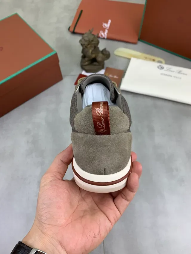Sneakers lifestyle hybrides gris et taupe mesh-suede 3