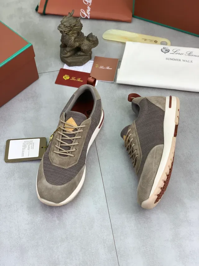Sneakers lifestyle hybrides gris et taupe mesh-suede 5