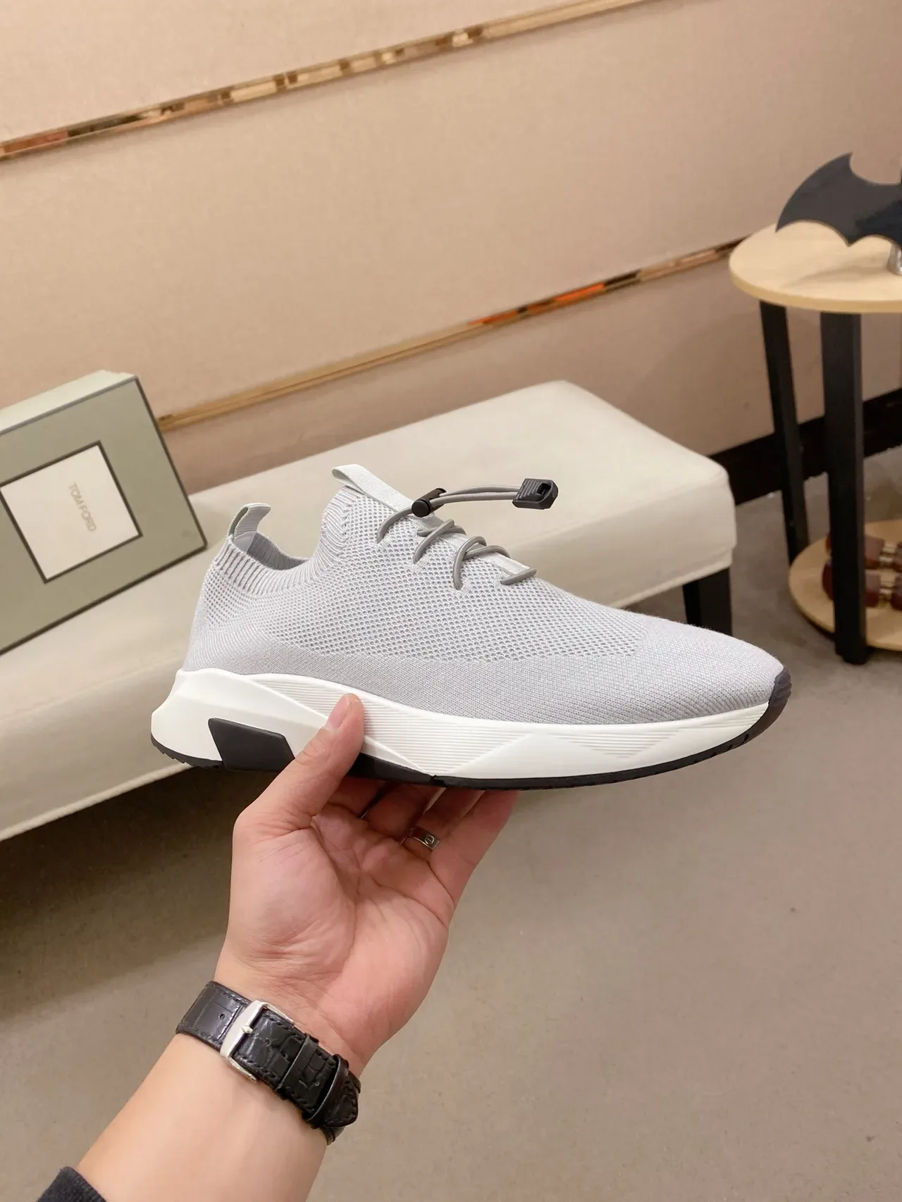 Gray Knit Slip-On Lifestyle Sneaker 4
