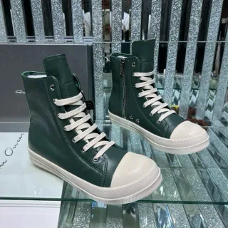Botas de cuero verde blanco de punta alta