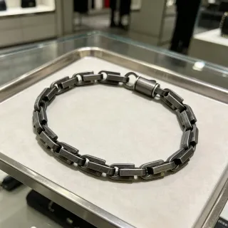 Collier chaîne à maillons rectangulaires mate gunmetal