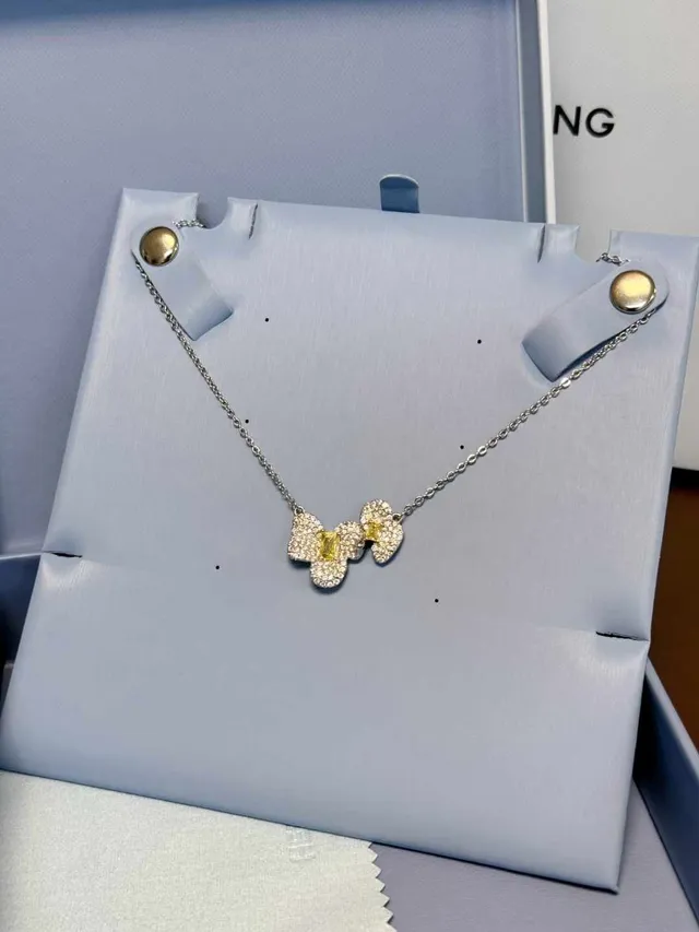 HEFANG Floral Pavé Yellow Gemstone Necklace 9