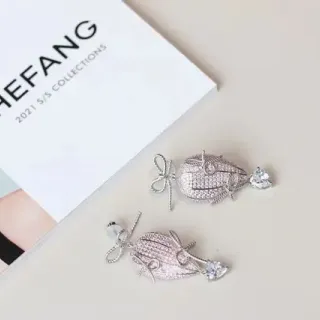 HEFANG أقراط باڤيه كريستال قوس بالون هوائي قطرة