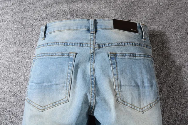 Light-Wash Distressed Slim-Fit Jeans 5