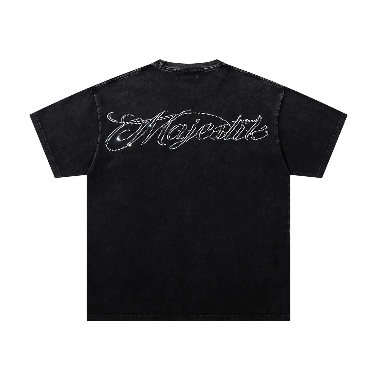 Majestik Graphic Print Oversized Washed Black T-Shirt 3