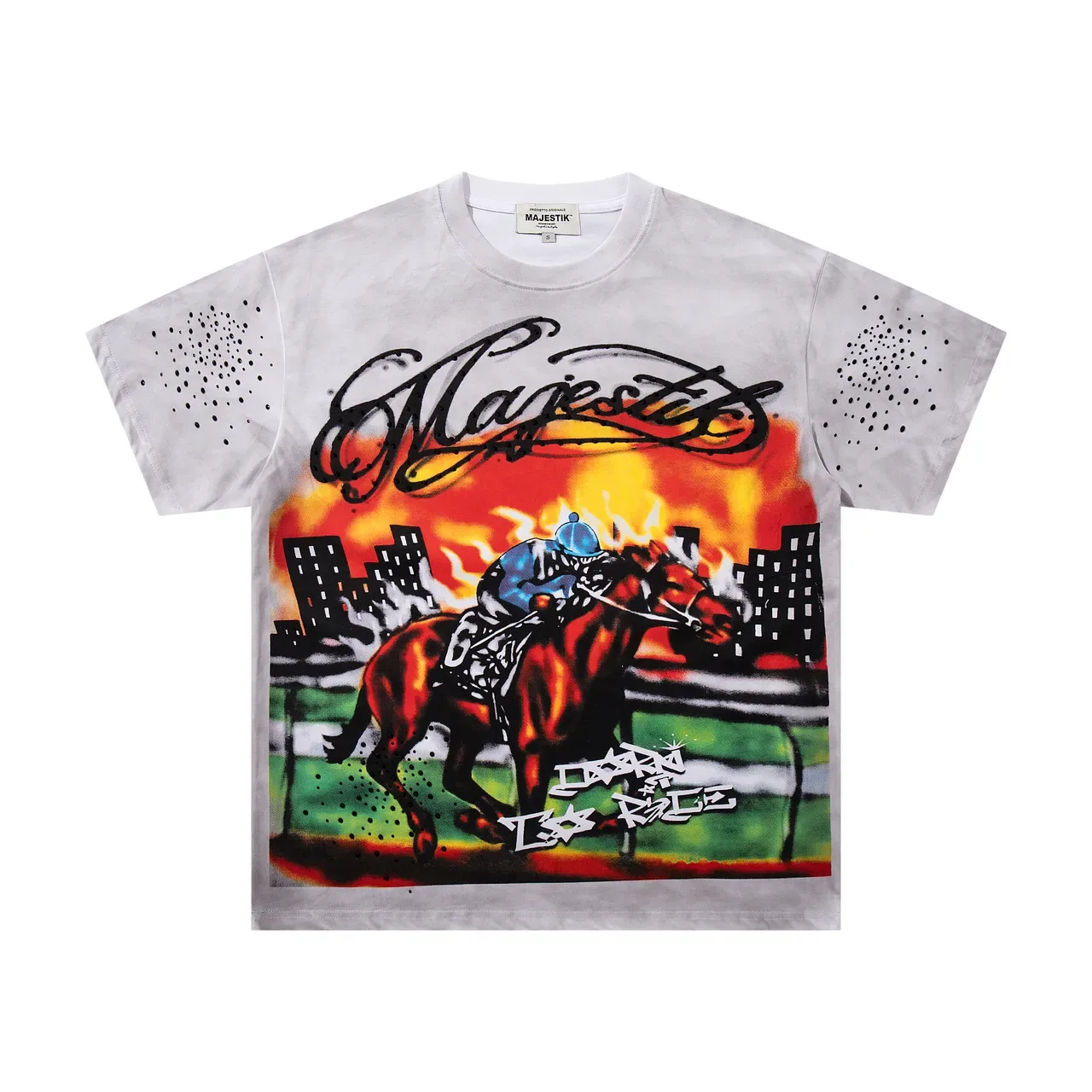 Camiseta oversized estampa gráfica estilo spray MAJESTIK 3
