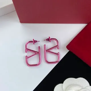 Brincos de aro metálicos rosa geométricos de estrutura aberta