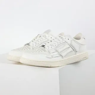 Monochromatic White Low-Top Perforated Lace-Up Lifestyle Sneakers