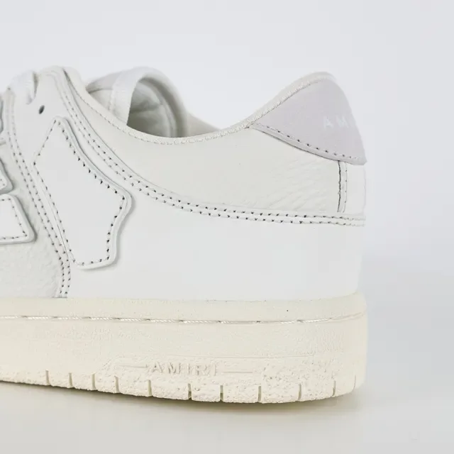 Monochromatic White Low-Top Perforated Lace-Up Lifestyle Sneakers 4